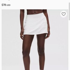 Lululemon Pace Rival Mid-Rise Skirt Short in White